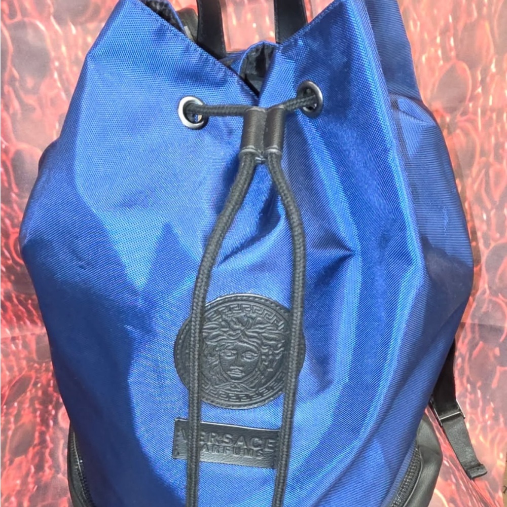 Versace Royal Blue Drawstring Backpack - image 1